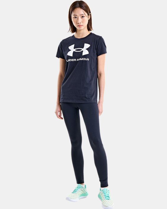 เสื้อแขนสั้น UA Sportstyle Graphic สำหรับผู้หญิง in Black image number 0